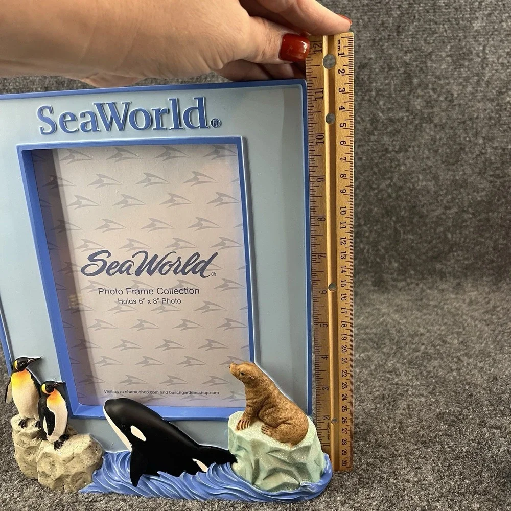 Seaworld 3D Picture Frame Shamu Killer Whale Penguin Sea Lion 6x8 New
